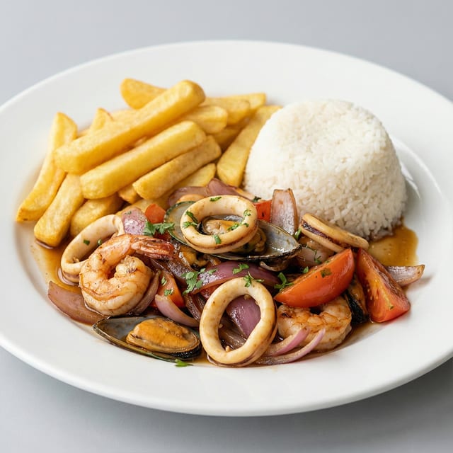 Saltado de Mariscos.