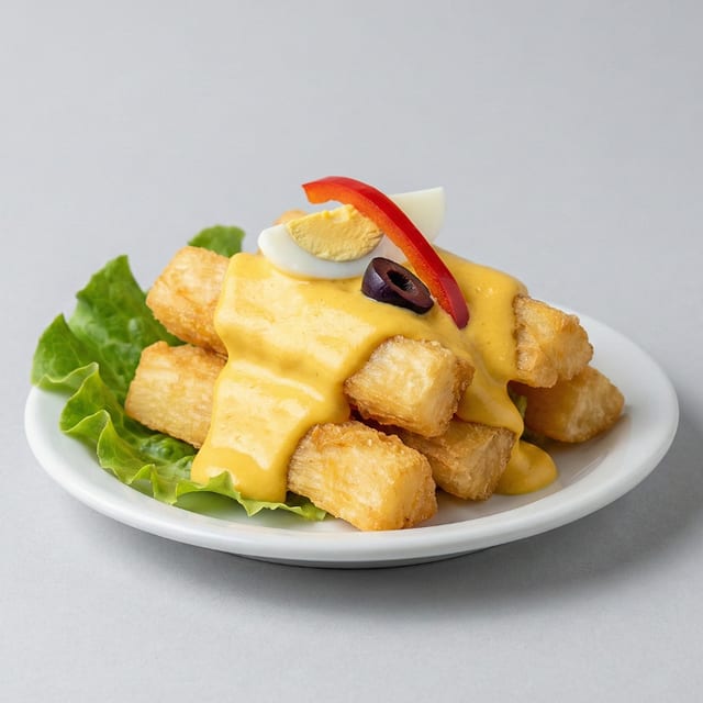 Yuca a la Huancaína.