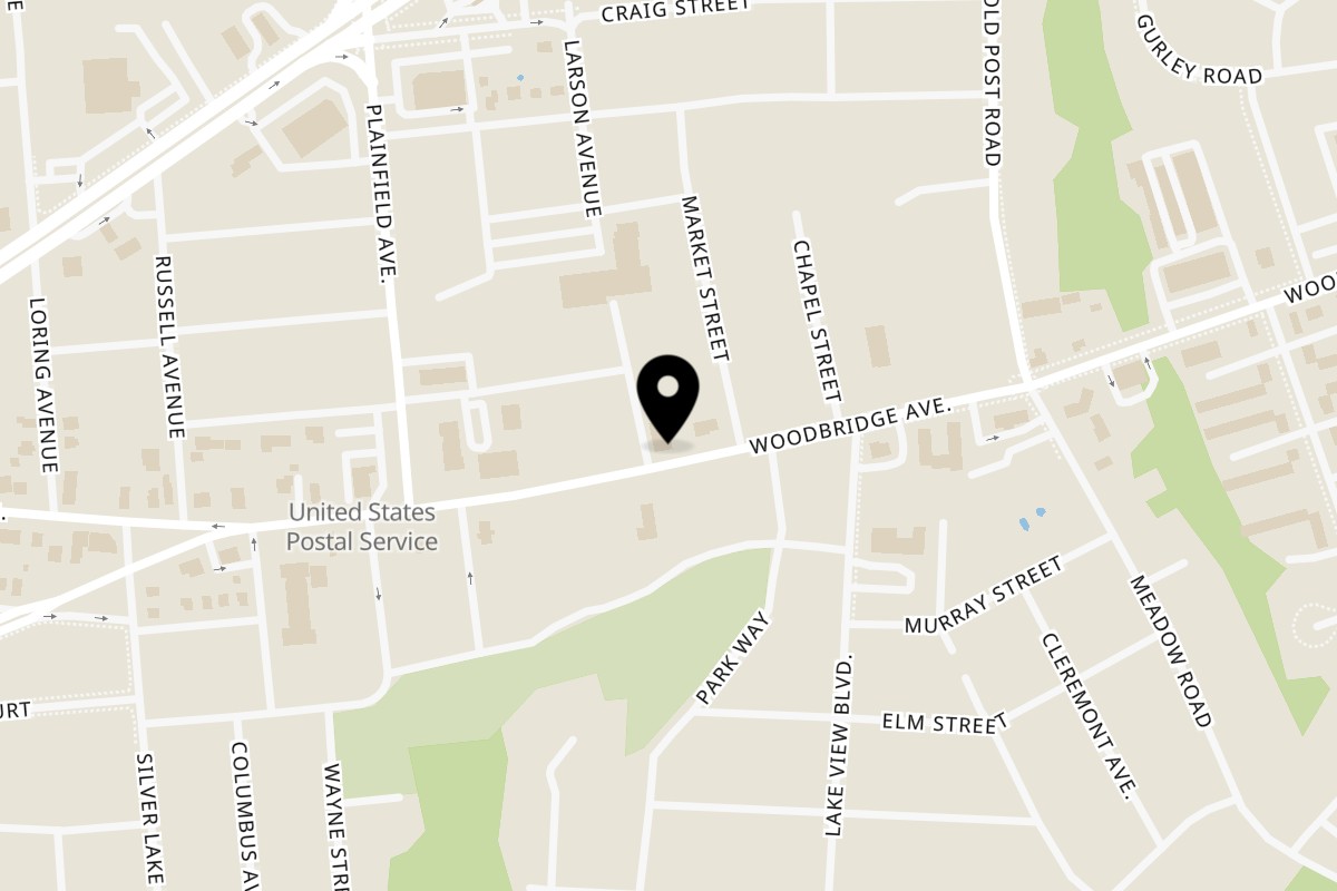 Map showing the location of El Perucho Restaurante on 2143 Woodbridge Ave in Edison